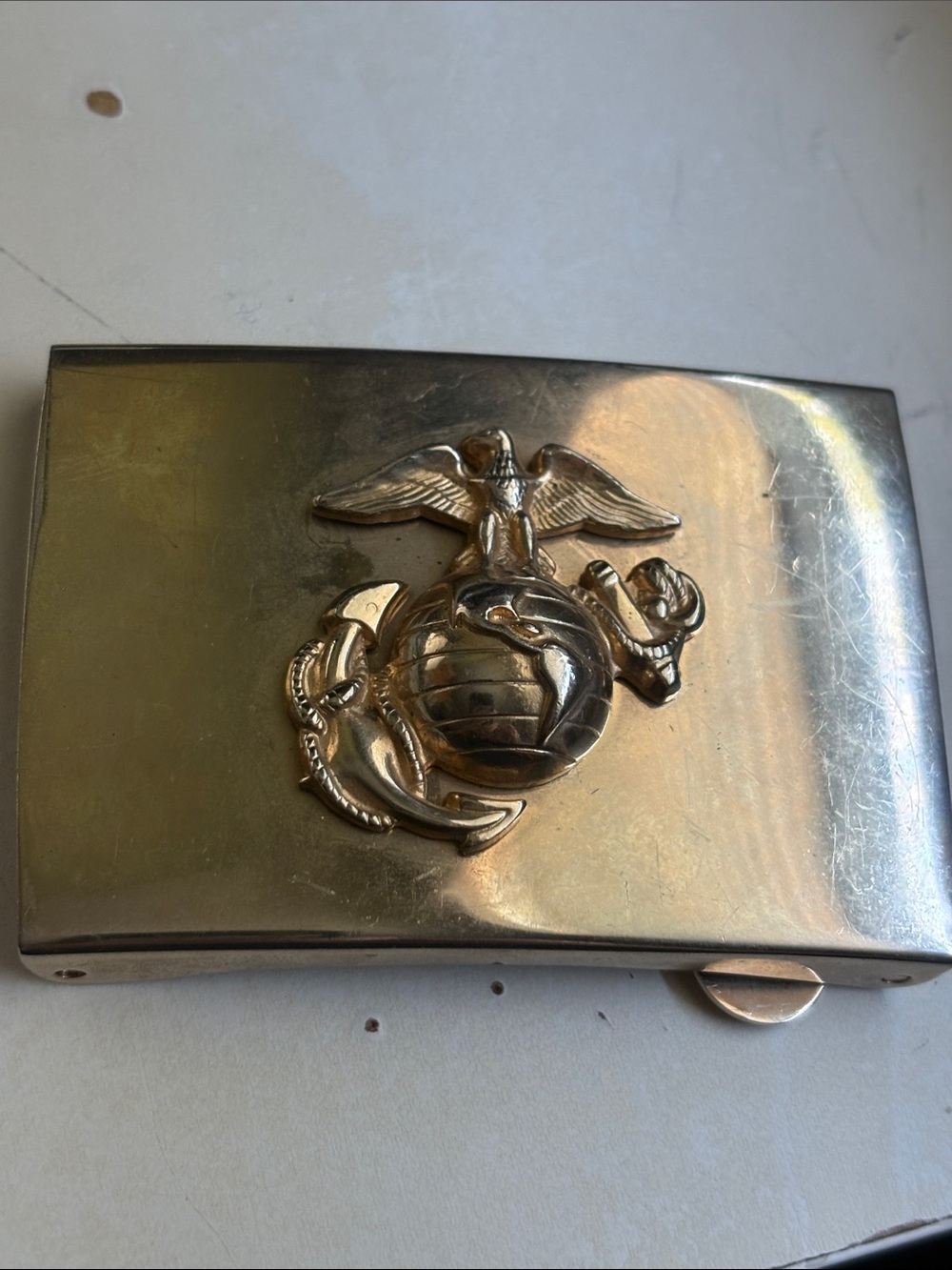 Gold Marine Corps Emblem Belt Buckle - Men's Accessory